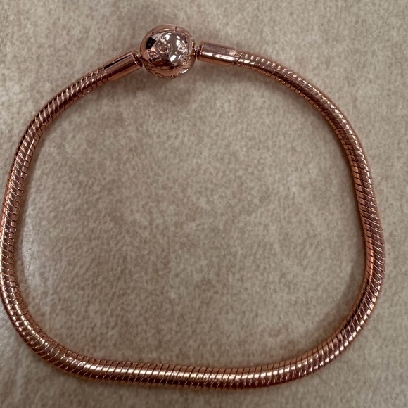 Pandora Jewelry - Pandora Rose Gold Tone Snake Chain Charm Bracelet